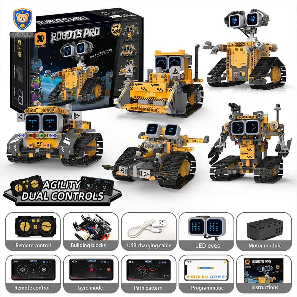 STEM Robot Building Kit, 5-in-1 Robot, Programmable, Remote & App Control — product view 5