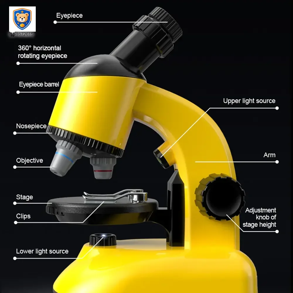 Scientific Microscope Toy, LED 100X-1200X Magnification — product view 2