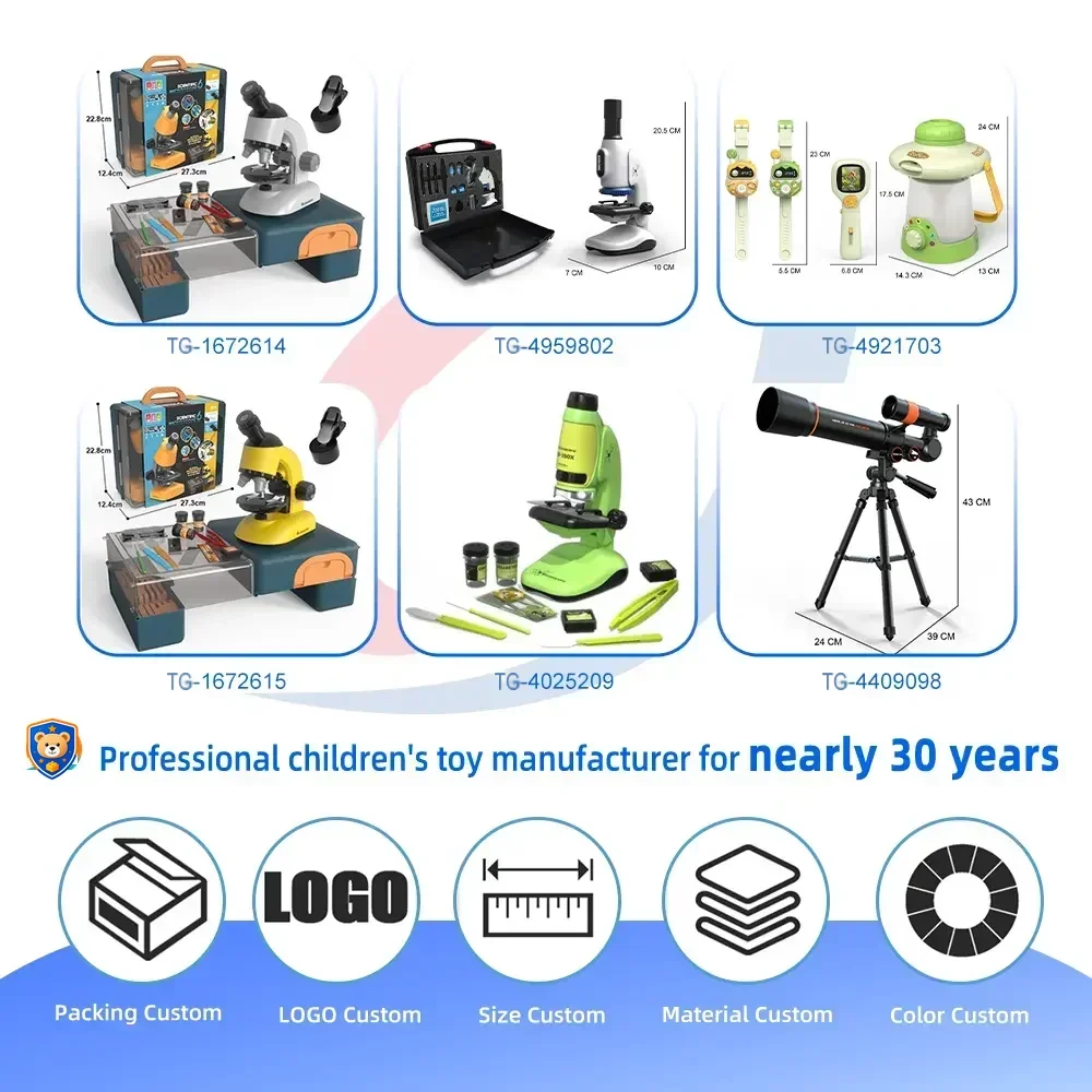 Scientific Microscope Toy, LED 100X-1200X Magnification — product view 7