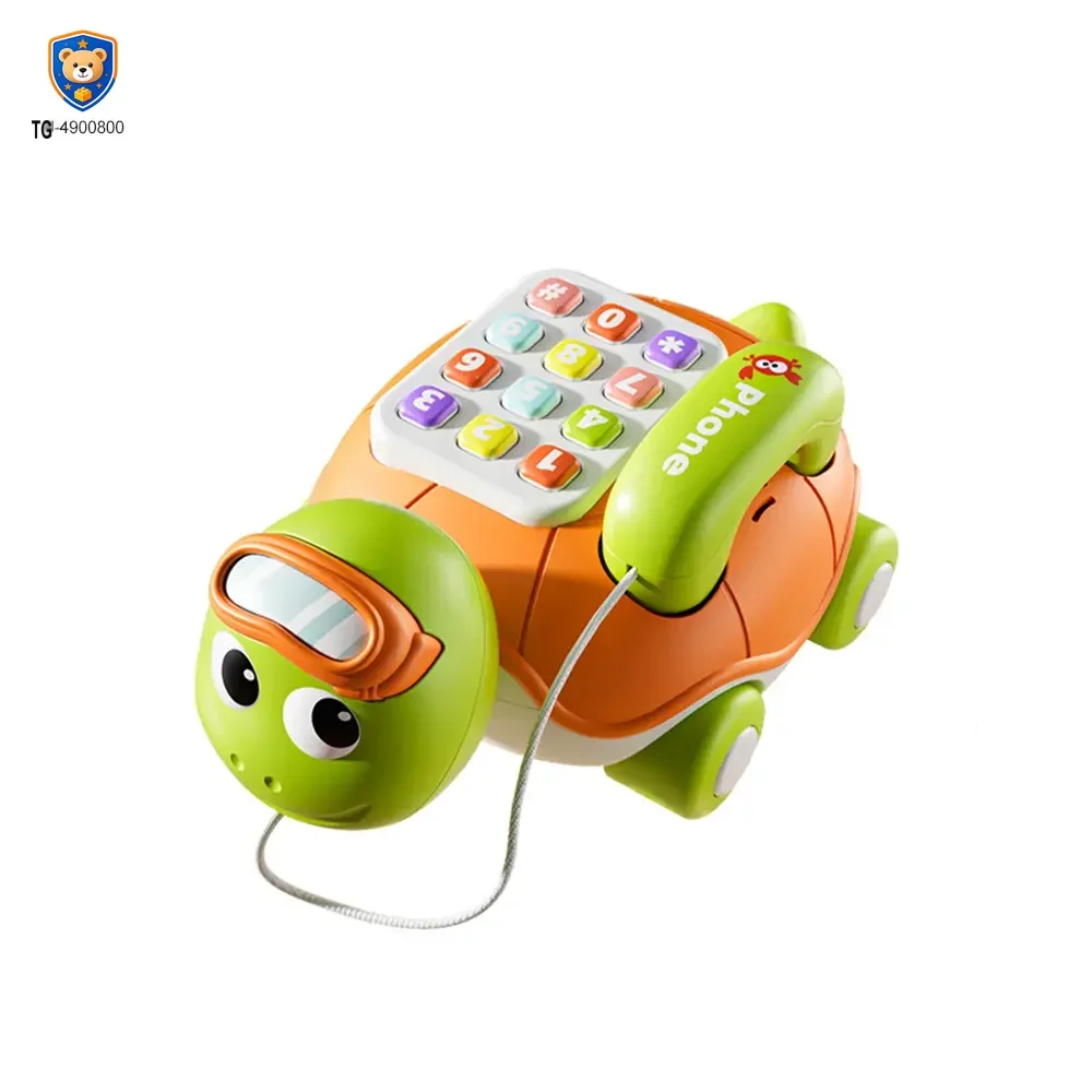 Cartoon Turtle Pull String Phone Toy, Baby Phone Toy Wholesale Supply — product view 1