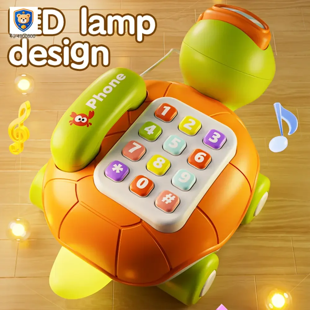 Cartoon Turtle Pull String Phone Toy, Baby Phone Toy Wholesale Supply — product view 2