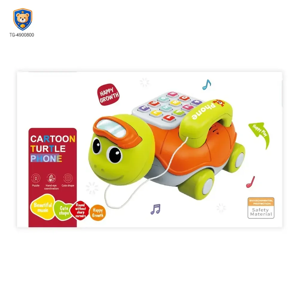 Cartoon Turtle Pull String Phone Toy, Baby Phone Toy Wholesale Supply — product view 6