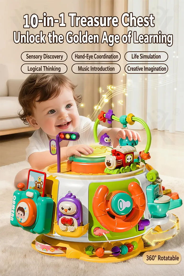 10-in-1 Activity Cube Toys, Educational Rotating Activity Busy Box Toy (TG5226880) — product detail panel 1