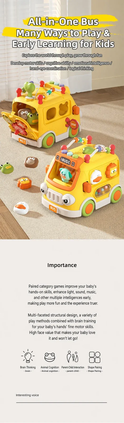 Activity Shape Sorting Bus, Educational Baby Musical Toy (TG5316417) — product detail panel 1