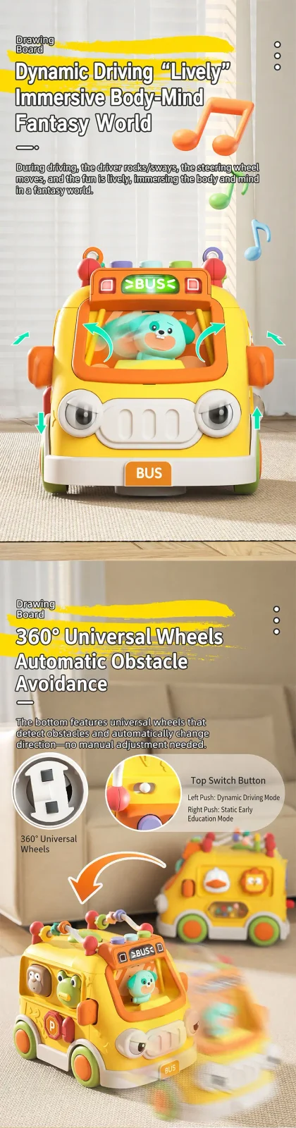 Activity Shape Sorting Bus, Educational Baby Musical Toy (TG5316417) — product detail panel 2