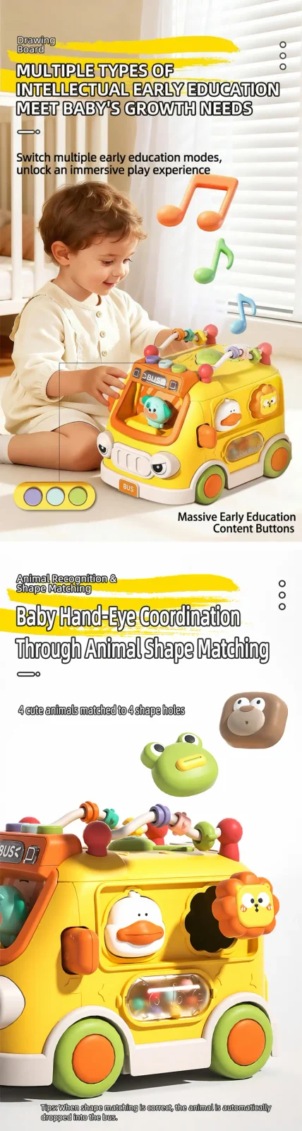 Activity Shape Sorting Bus, Educational Baby Musical Toy (TG5316417) — product detail panel 3