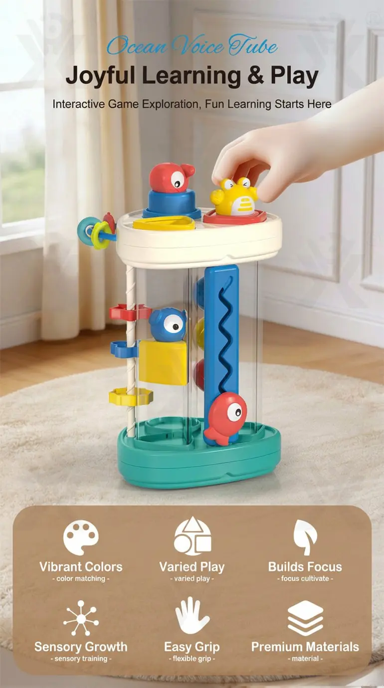 Multifunctional Baby Shape Sorter Hooty Sound Tube Toy (TG5226878) — product detail panel 1