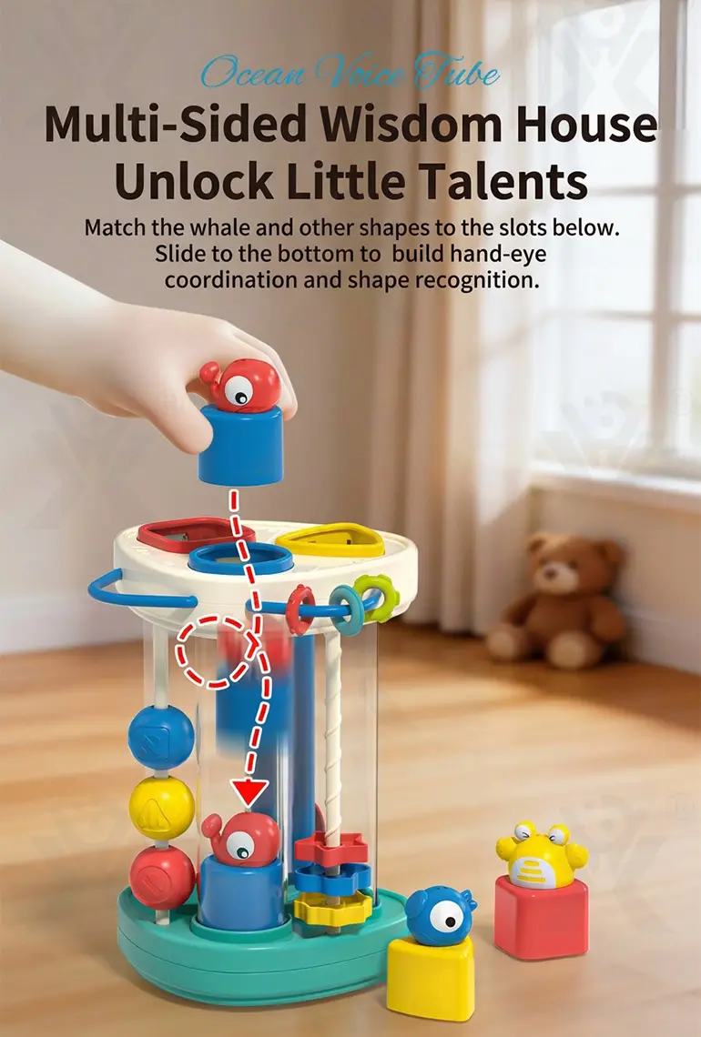 Multifunctional Baby Shape Sorter Hooty Sound Tube Toy (TG5226878) — product detail panel 2