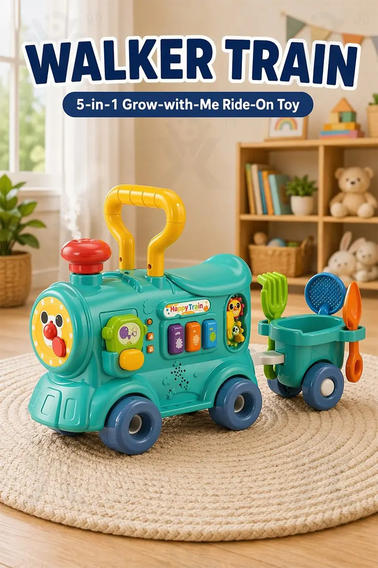 Multifunctional Baby Steam Walker Train Toy, 5-in-1 Activity Ride Toy (TG5226874) — product detail panel 1