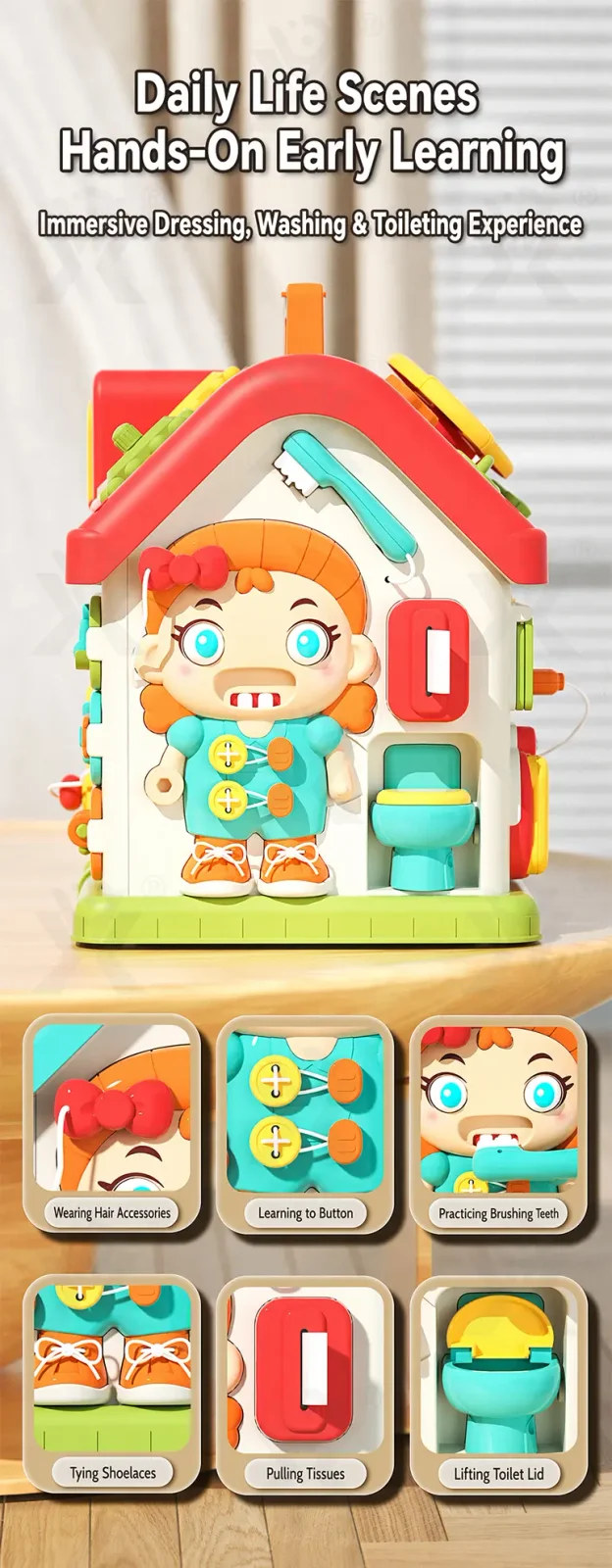 Montessori Busy House Activity Toy for Toddler (TG5260021) — product detail panel 3