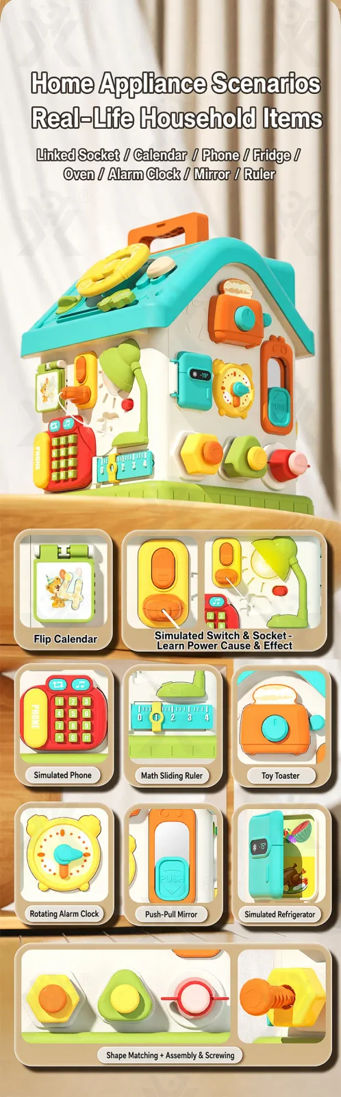 Montessori Busy House Activity Toy for Toddler (TG5260021) — product detail panel 4