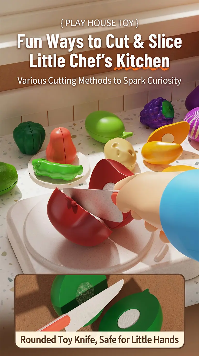 Pretend Play Kitchen Cutting Fruits Vegetables Toys (TG5083803) — product detail panel 4