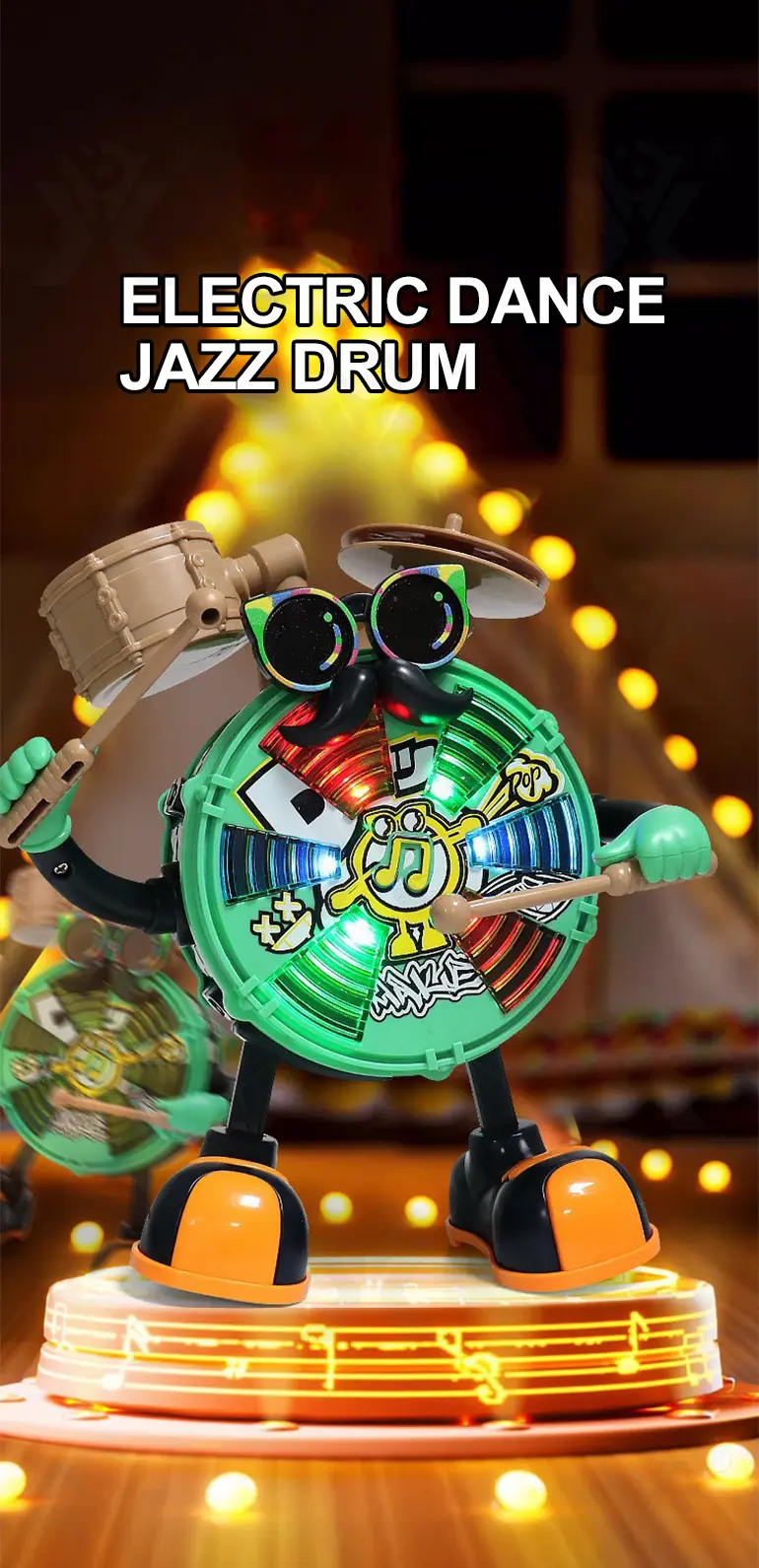 Baby Dancing Drum Instrument Electric Music Robot Toy (TG4420044) — product detail panel 1