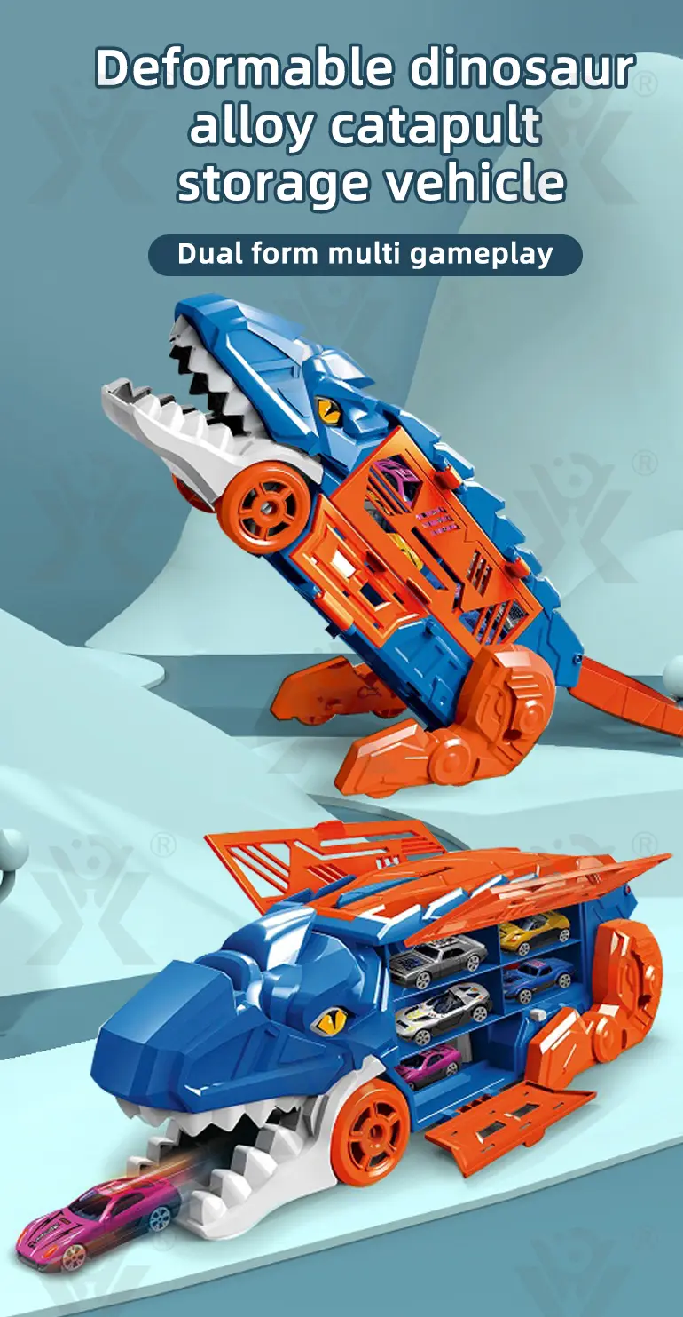 Dinosaur Alloy Catapult Toy with 6 Die-Cast Cars (TG4526041) — product detail panel 1