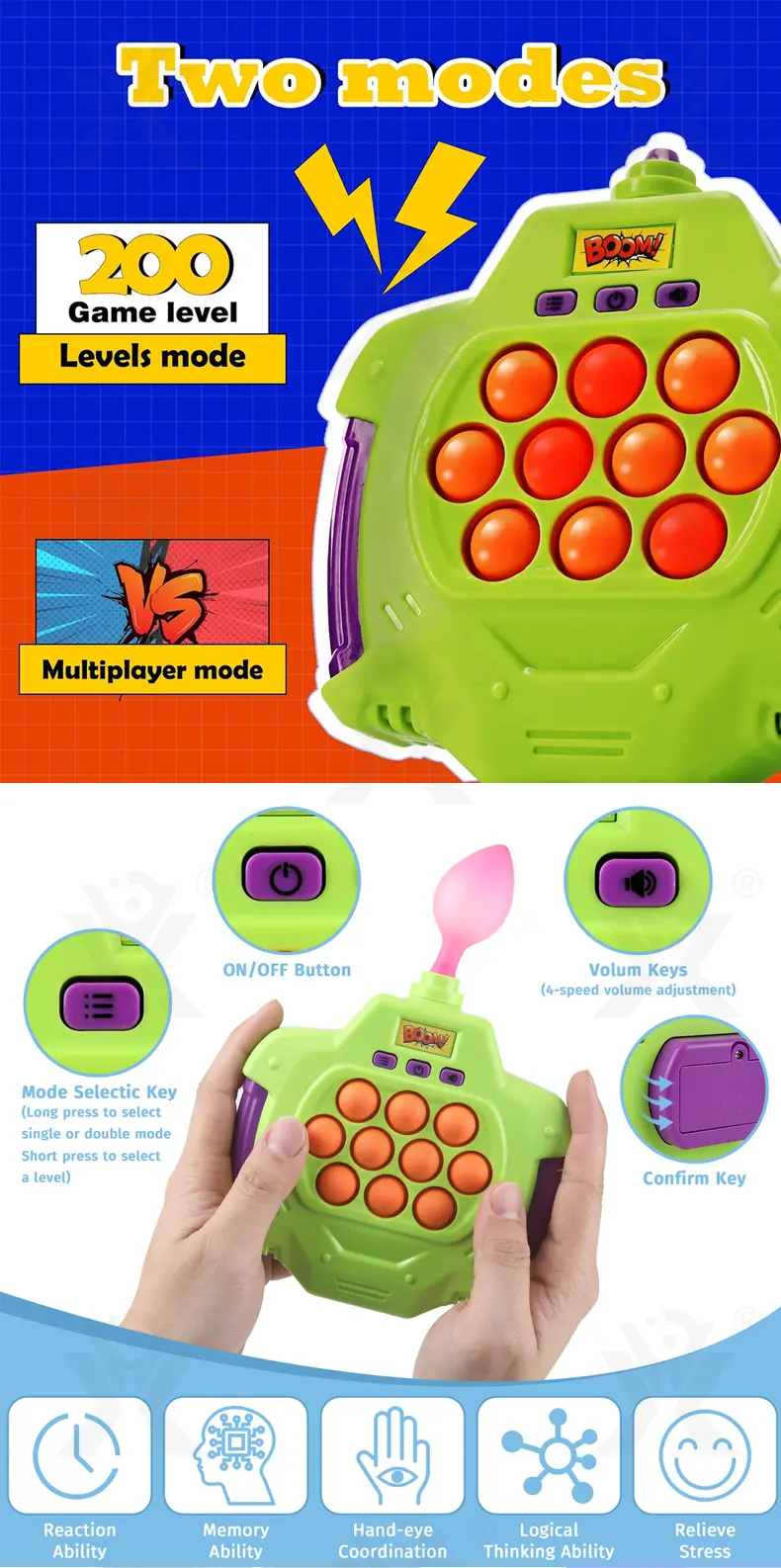 Fast Push Pop Game Toy, Fidget Toys with Balloon for Kids (TG4449088) — product detail panel 1