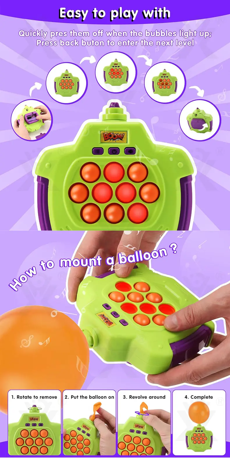 Fast Push Pop Game Toy, Fidget Toys with Balloon for Kids (TG4449088) — product detail panel 4