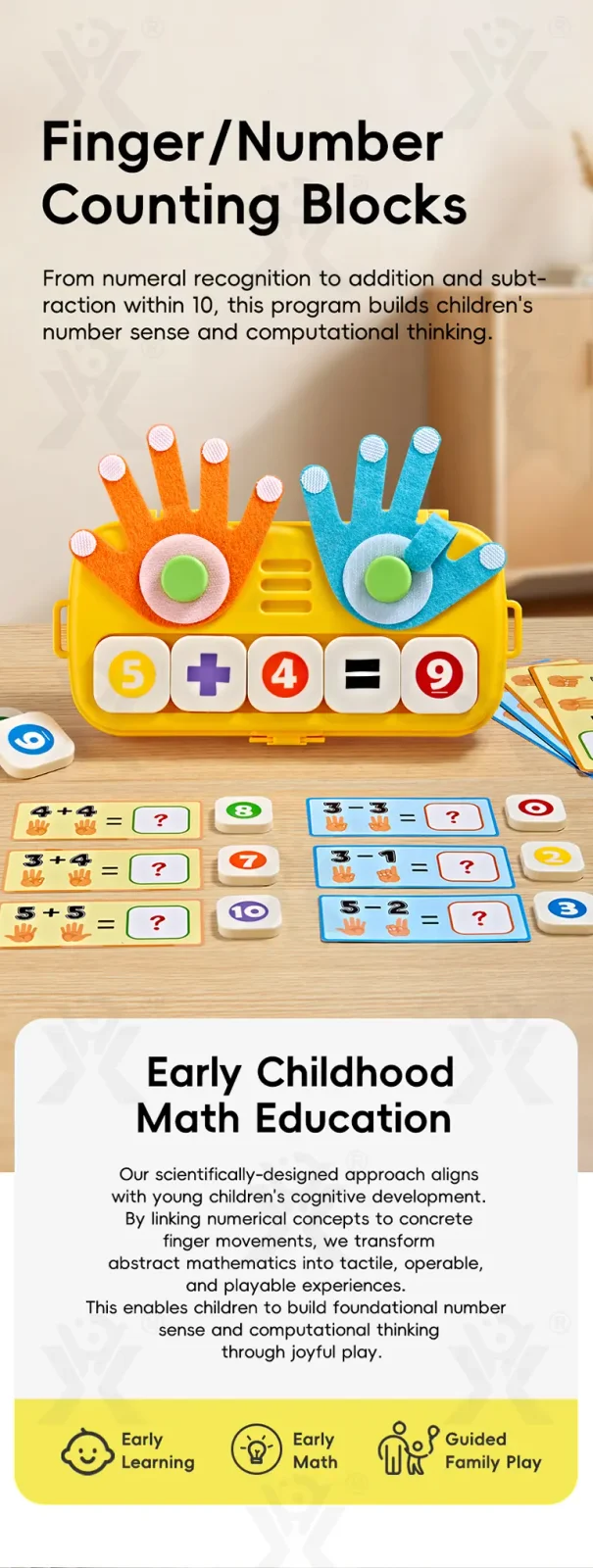 Finger Counting Board, Educational Number Logic Game for Kids (TG5197547) — product detail panel 1