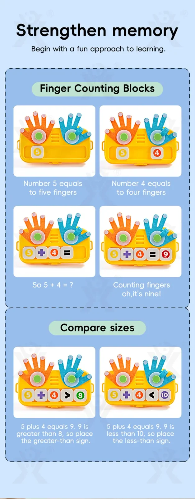 Finger Counting Board, Educational Number Logic Game for Kids (TG5197547) — product detail panel 4