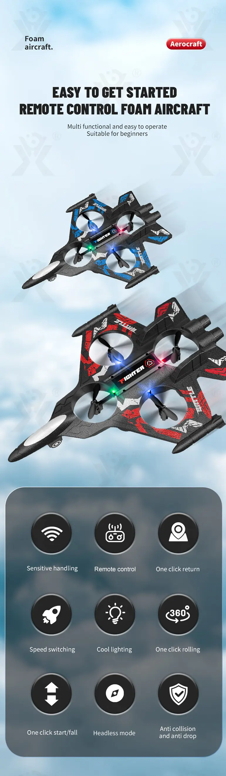 Foam RC Airplane, Bulk Fighter Jet Toy Supply (TG5003518) — product detail panel 1