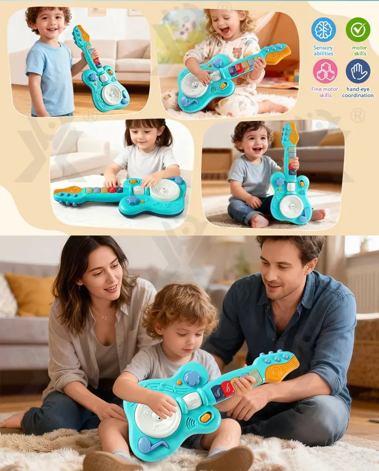 Kids’ Guitar Toys with LED Lights & Sound, Interactive Early Learning Supply (TG4143276) — product detail panel 4
