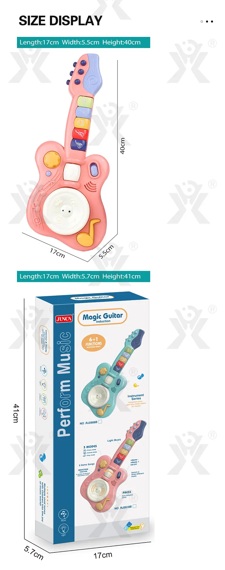 Kids’ Guitar Toys with LED Lights & Sound, Interactive Early Learning Supply (TG4143276) — product detail panel 9