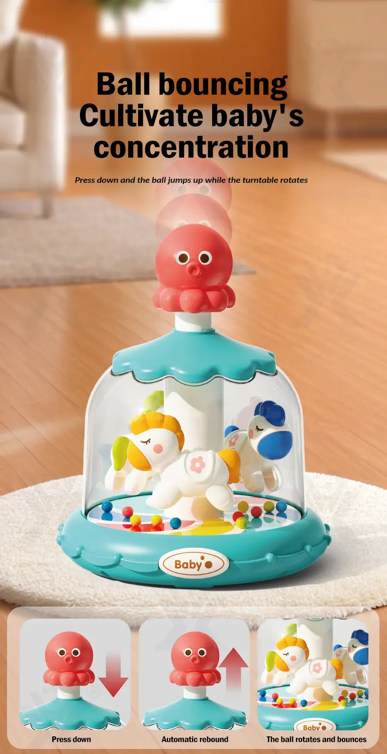 Press and Spin Carousel Toy, Baby Early Education Training (TG5132919) — product detail panel 2