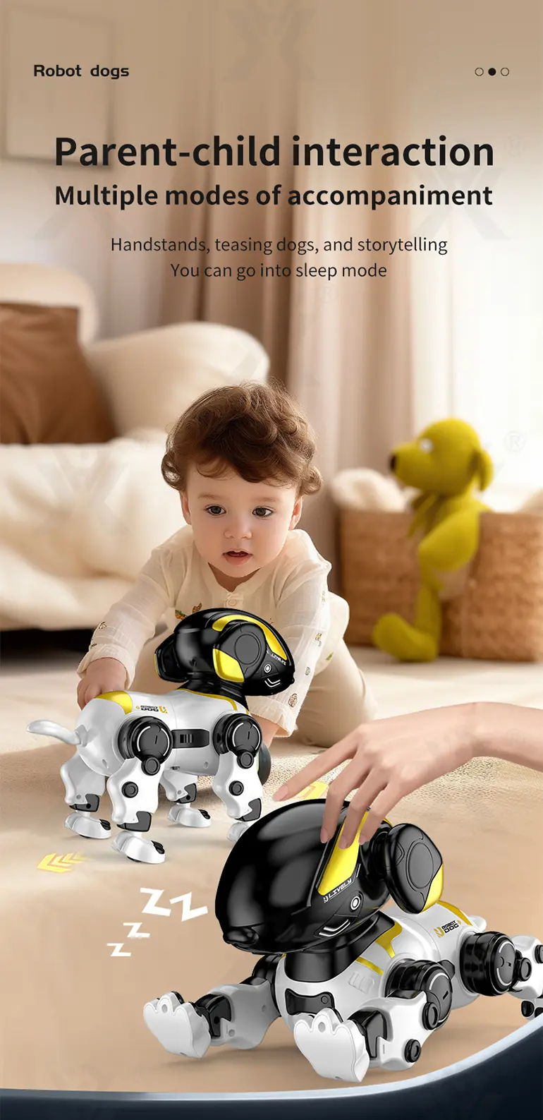 Smart Robot Dog Toy with Voice Control, Remote Control, LED Eyes, Multi-Function Interactive Pet (TG5312892) — product detail panel 3