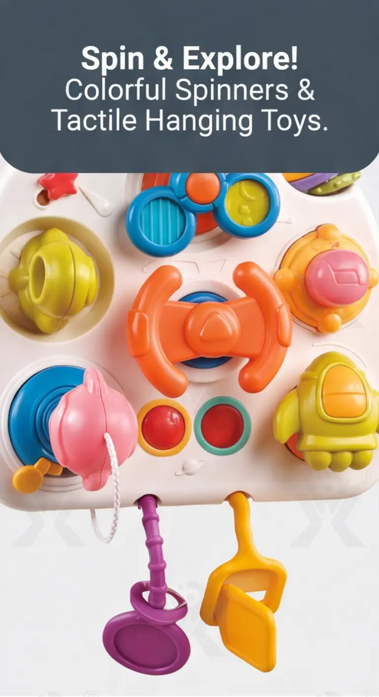 Montessori Busy Board Toys, Spinning, Sliding & Fine Motor Skill Activities Learning Toy (TG5167837) — product detail panel 4
