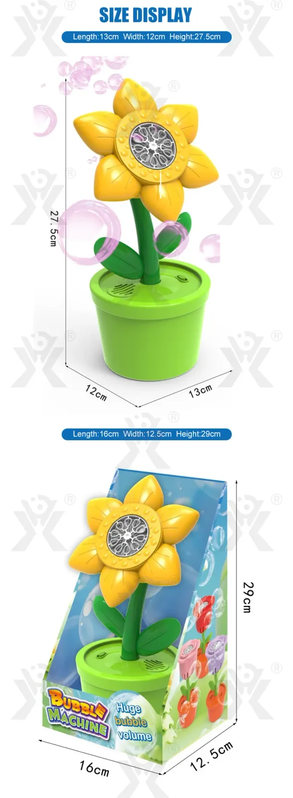 Sunflower Bubble Machine with Music & Lights for Kids (TG4872259) — product detail panel 6