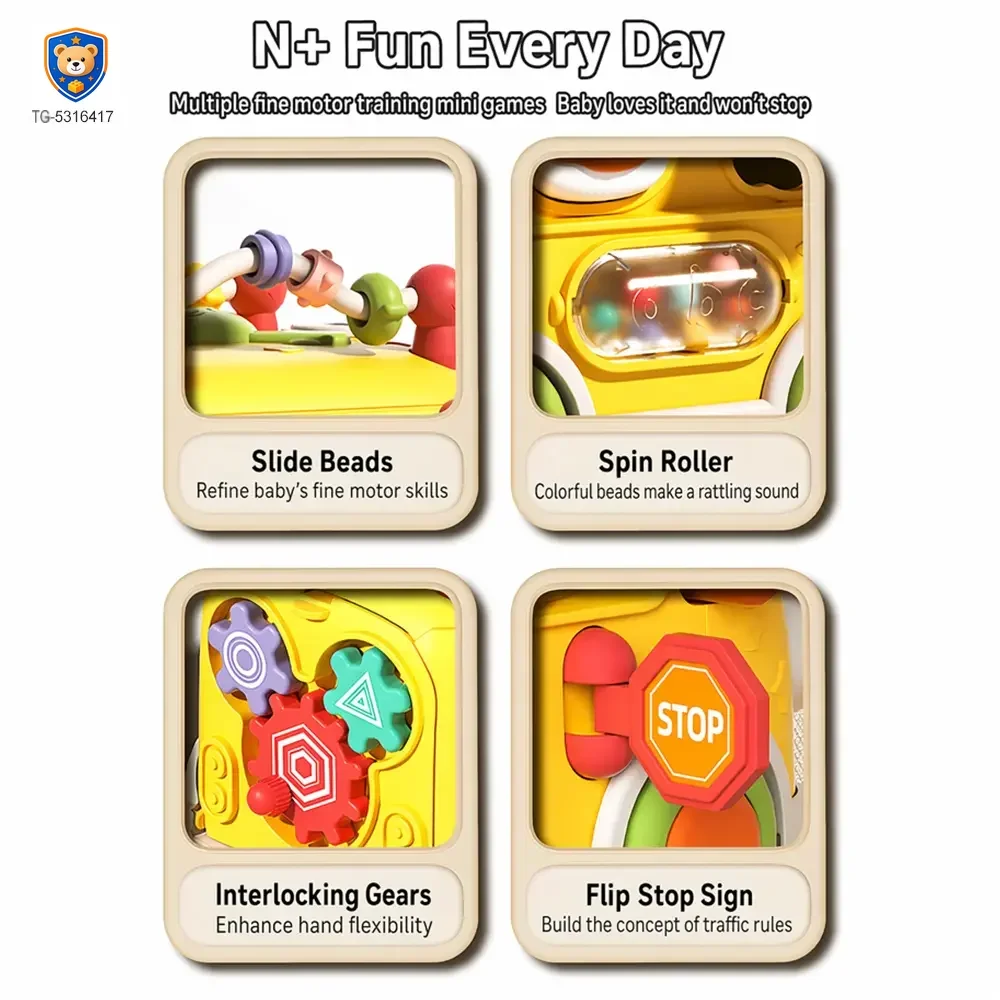 Activity Shape Sorting Bus, Educational Baby Musical Toy — product view 3