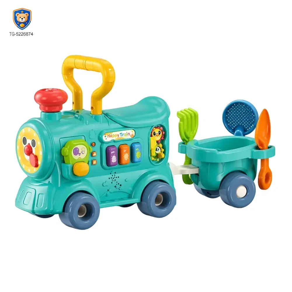 Multifunctional Baby Steam Walker Train Toy, 5-in-1 Activity Ride Toy — product view 1