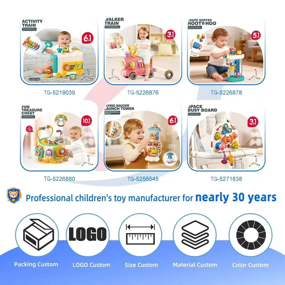 Multifunctional Baby Steam Walker Train Toy, 5-in-1 Activity Ride Toy — product view 4