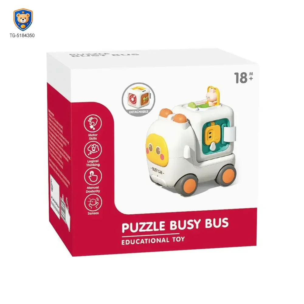 Take-Apart Busy Bus, 6-in-1 Baby Activity Cube Bus Toy with Lights & Music — product view 5