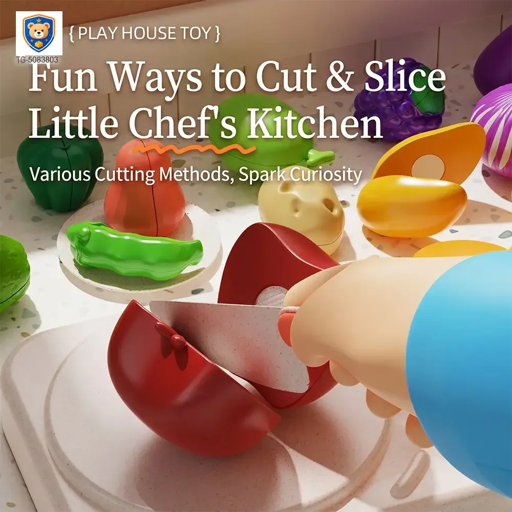 Pretend Play Kitchen Cutting Fruits Vegetables Toys — product view 3