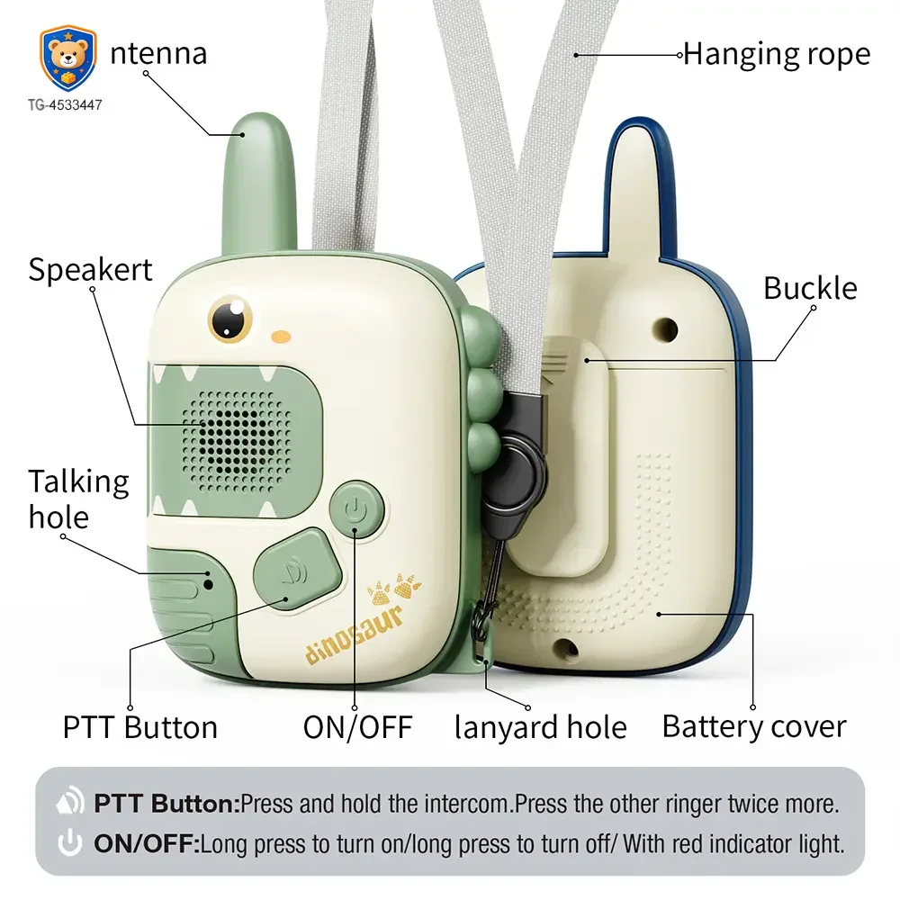 Dinosaur Walkie Talkies, 300M Range — product view 4