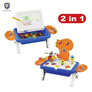 Educational Construction Table Toy & Magnetic Drawing Board