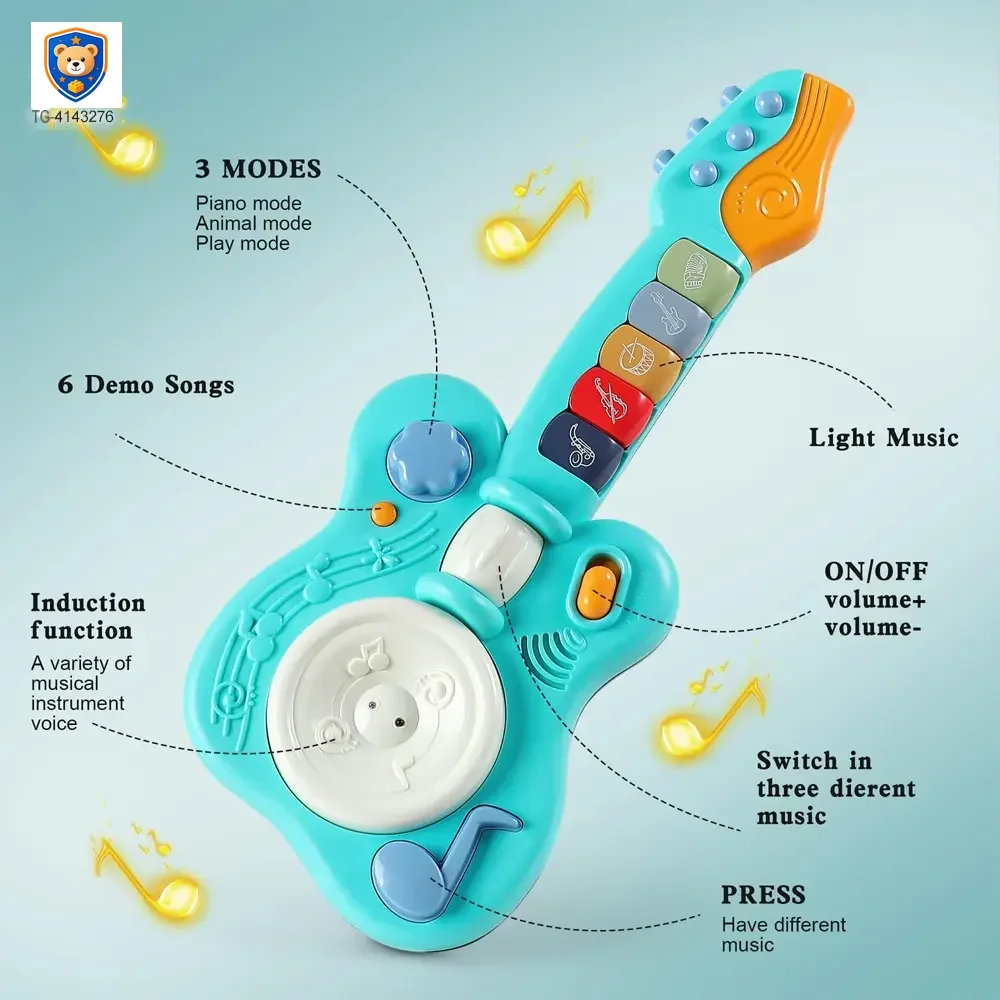Kids’ Guitar Toys with LED Lights & Sound, Interactive Early Learning Supply — product view 4