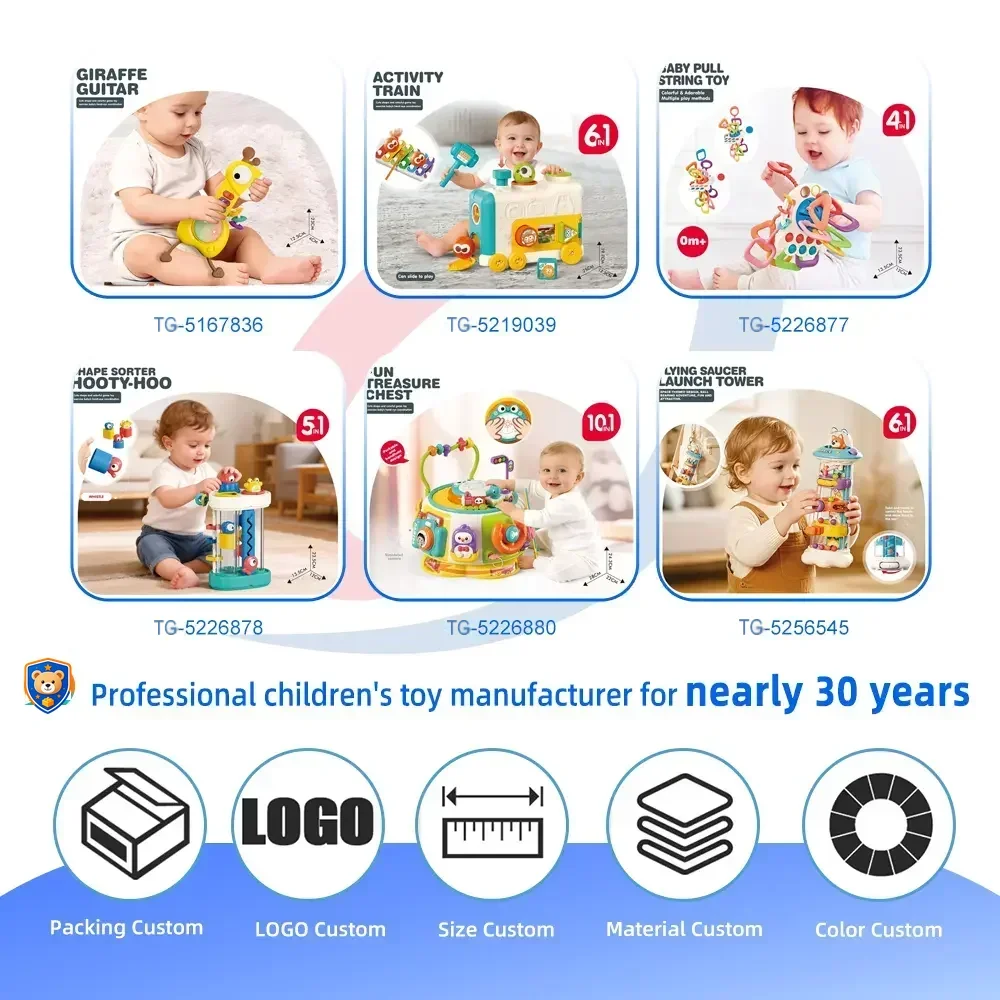 Montessori Busy Board Toys, Spinning, Sliding & Fine Motor Skill Activities Learning Toy — product view 4