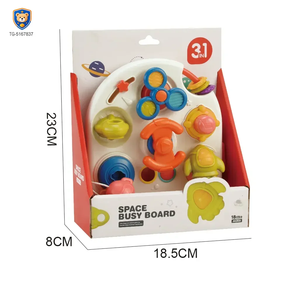 Montessori Busy Board Toys, Spinning, Sliding & Fine Motor Skill Activities Learning Toy — product view 5