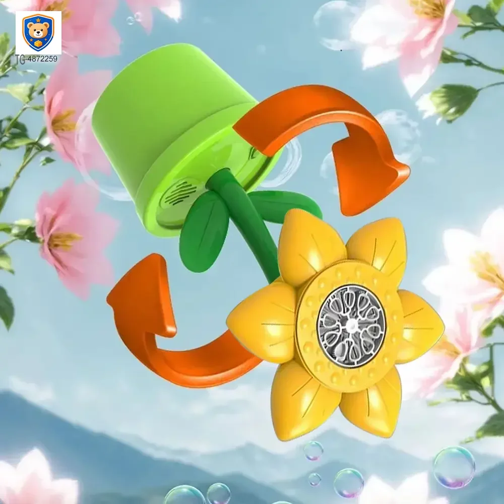 Sunflower Bubble Machine with Music & Lights for Kids — product view 3