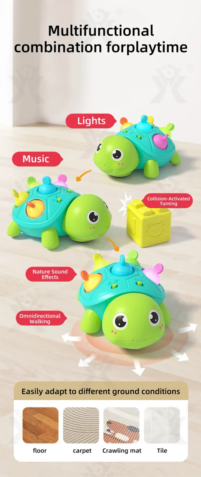 Crawling Turtle, Child-Safe Silicone (TG5006485) — product detail panel 2