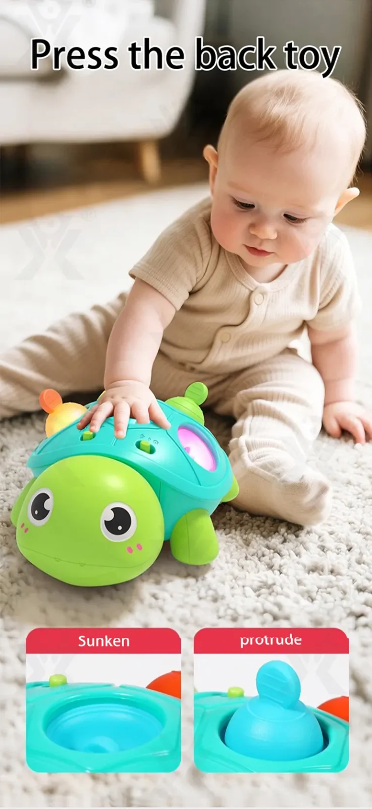 Crawling Turtle, Child-Safe Silicone (TG5006485) — product detail panel 4