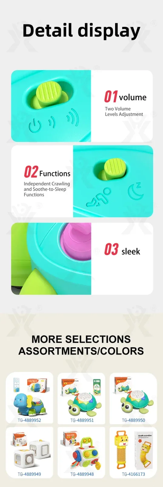 Crawling Turtle, Child-Safe Silicone (TG5006485) — product detail panel 5