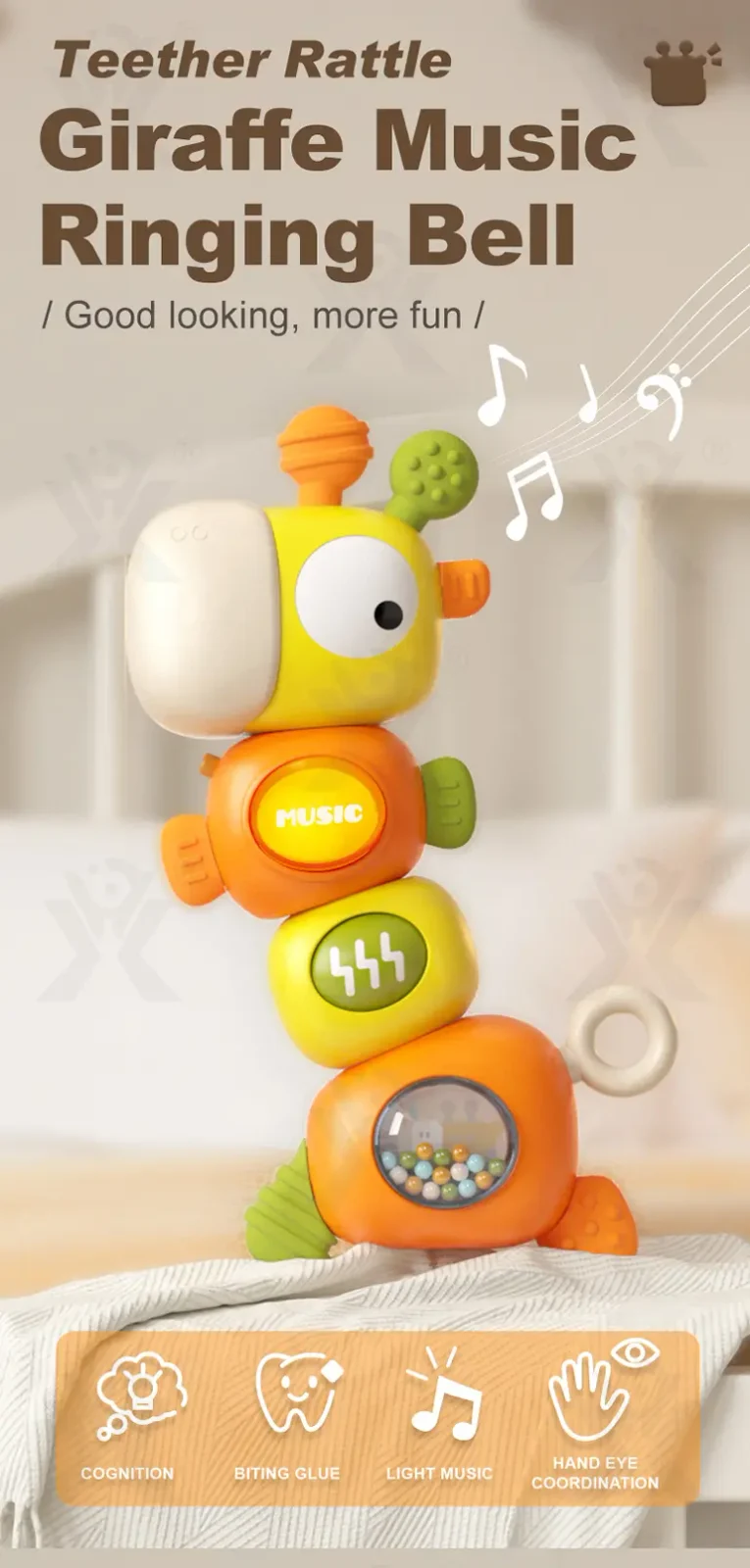 Giraffe Musical Rattle Sensory Toy for Infants (TG4834968) — product detail panel 1