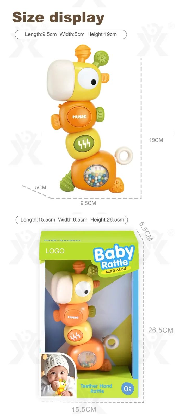 Giraffe Musical Rattle Sensory Toy for Infants (TG4834968) — product detail panel 13