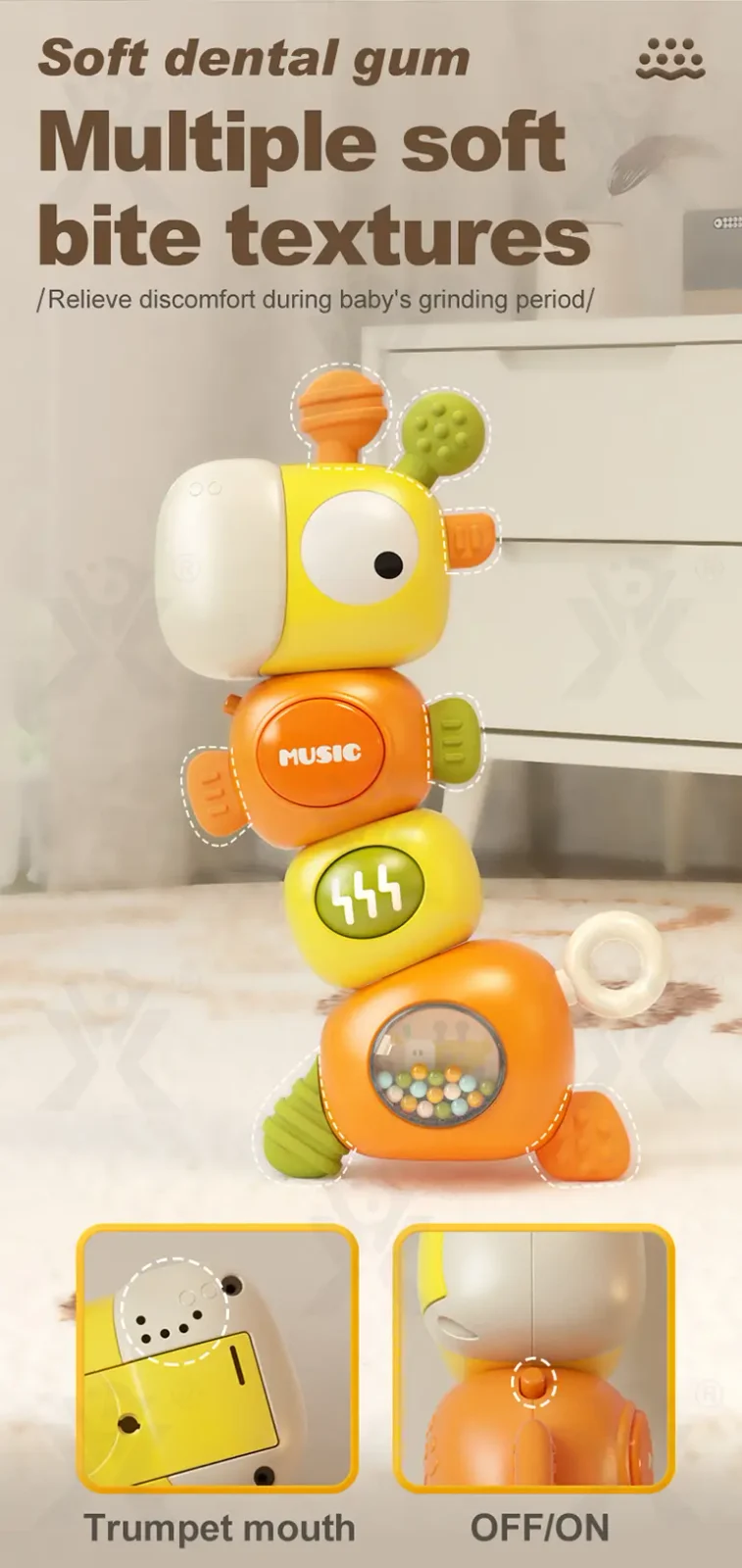 Giraffe Musical Rattle Sensory Toy for Infants (TG4834968) — product detail panel 8